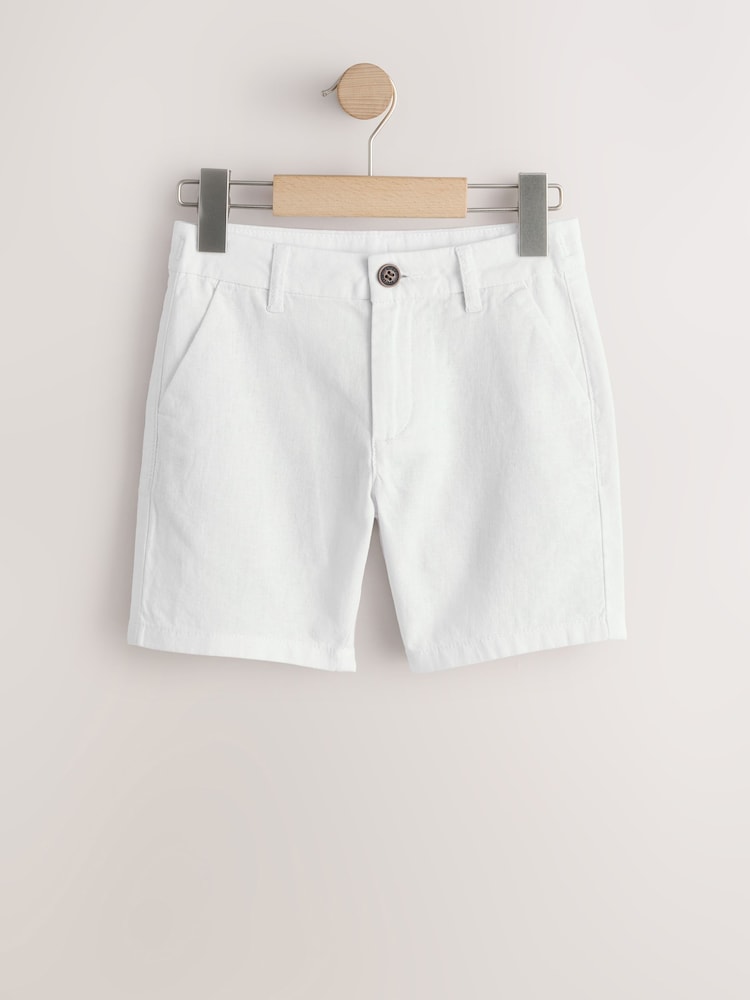 Mocha Brown Regular Fit Chino Linen Shorts (3-16yrs) - Image 1 of 2