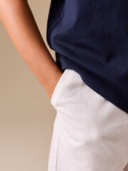 White Regular Fit Chino Linen Shorts (3-16yrs) - Image 4 of 6