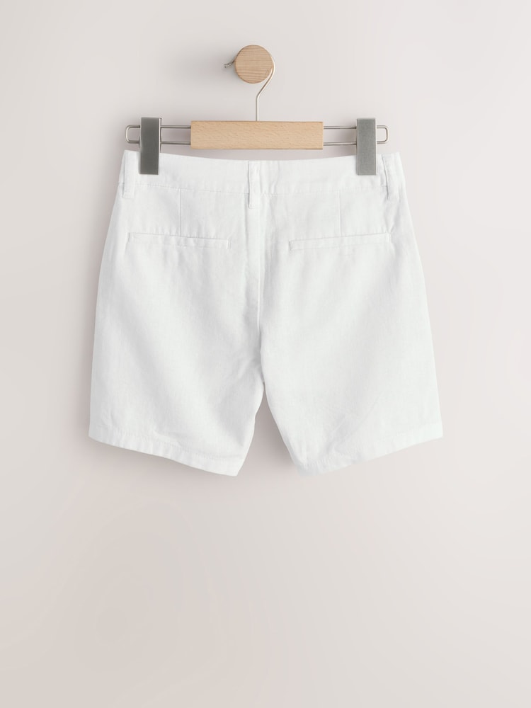 White Regular Fit Chino Linen Shorts (3-16yrs) - Image 6 of 6 White Regular Fit Chino Linen Shorts (3-16yrs) - Image 6 of 6