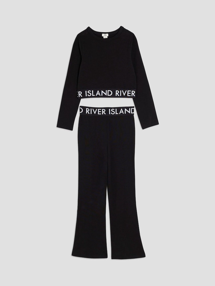 River Island Black Waistband Kickflare Set - Image 2 of 8