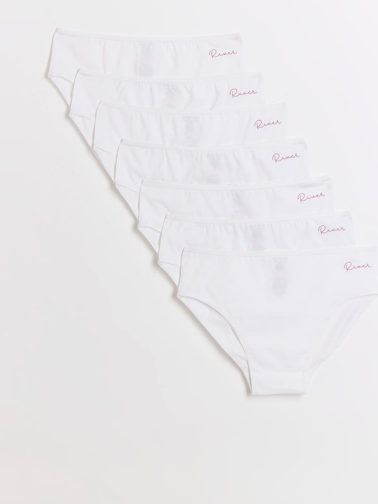 River Island Girls Branded Briefs 7 Pack - Slika 1 iz 3
