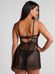 Hunkemoller Isabelle Black Babydoll Set - Image 3 of 5