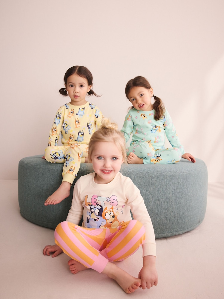 Blue/Yellow Snuggle Pyjamas 3 Pack (12mths-8yrs) - Image 1 of 12