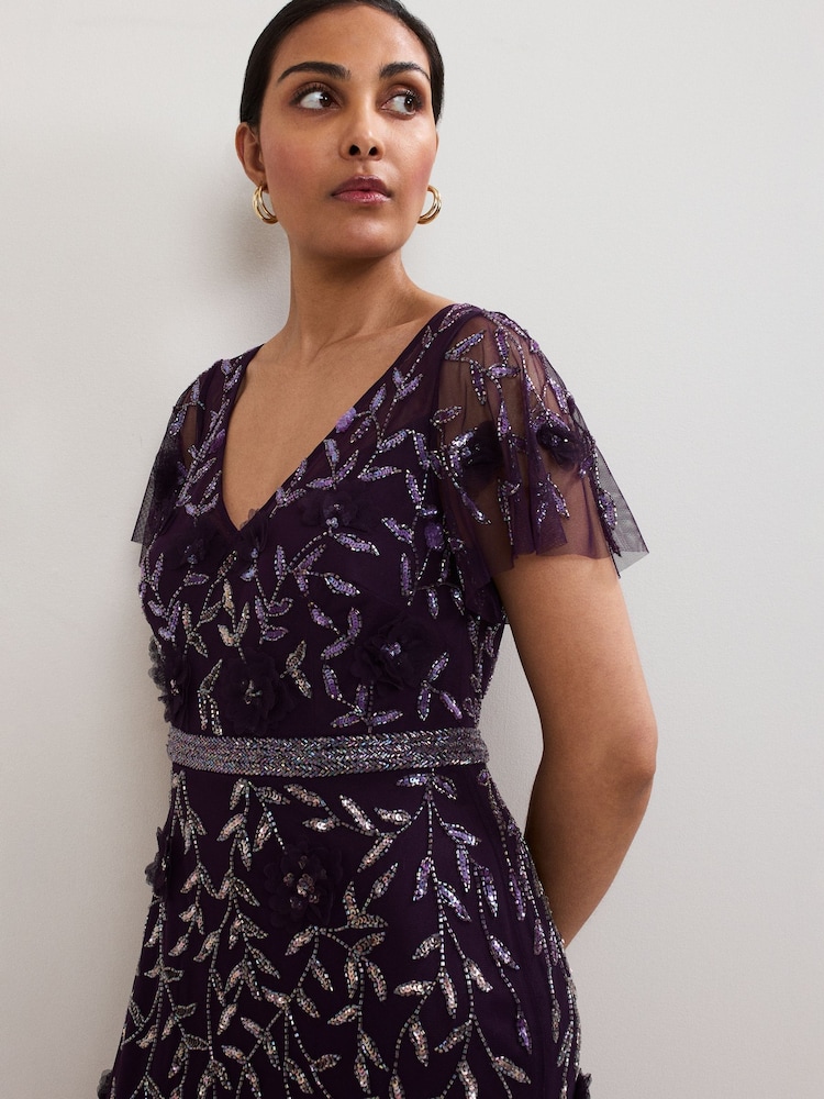 Buy Phase Eight Purple Petite Kaida Beaded Dress from the Next UK online  shop