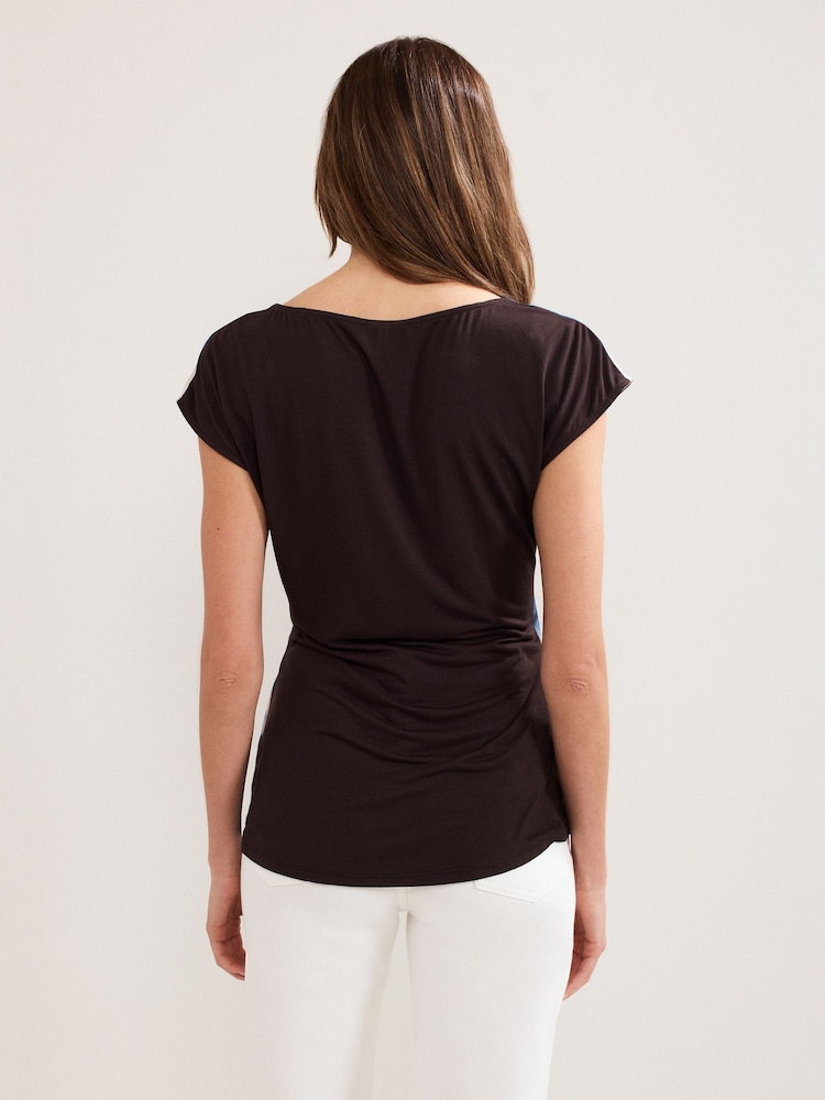 Phase Eight Black Honor Blurred Top - Image 2 of 5 Phase Eight Black Honor Blurred Top - Image 2 of 5
