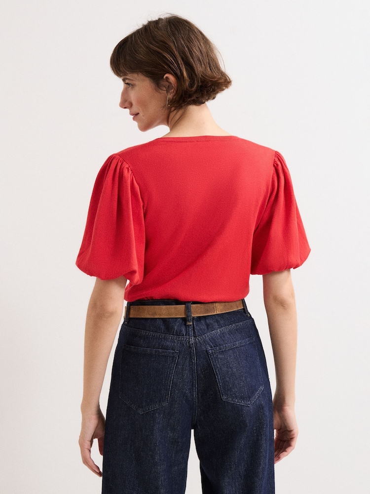 Phase Eight Red Courtney V-Neck Top - Image 2 of 6 Phase Eight Red Courtney V-Neck Top - Image 2 of 6