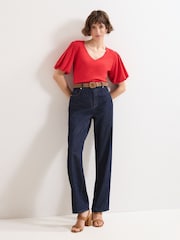 Phase Eight Red Courtney V-Neck Top - Image 3 of 6