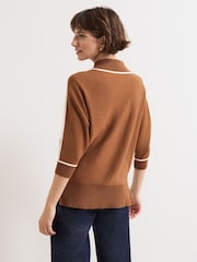 Phase Eight Brown Hallie Tipped Jumper - Image 4 of 6