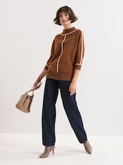 Phase Eight Brown Hallie Tipped Jumper - Image 6 of 6