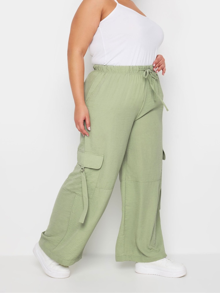 Verde - Pantalones cargo de sarga de Yours Curve - Imagen 1 de 5 Verde - Pantalones cargo de sarga de Yours Curve - Imagen 1 de 5