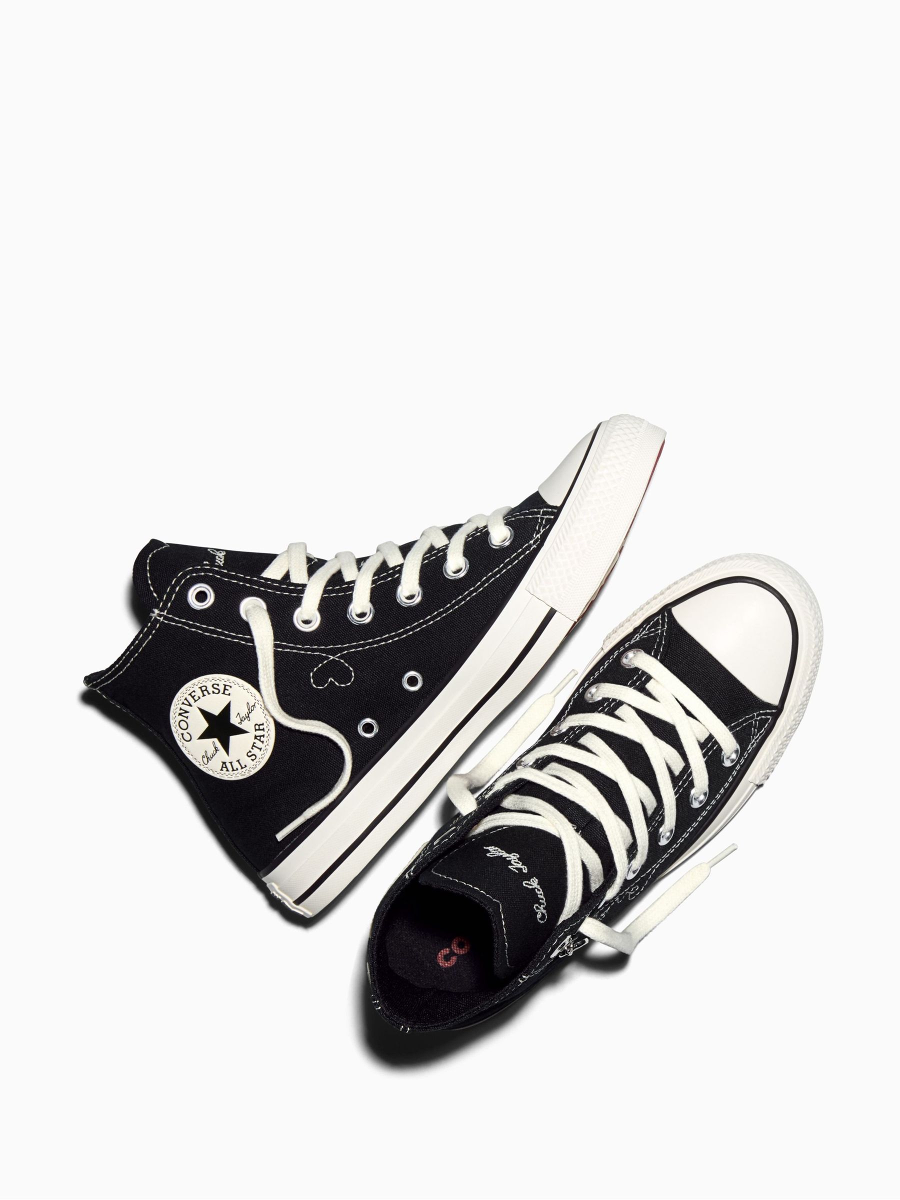 Cumpără Negru - Converse Chuck Taylor Heart Chain High Trainers