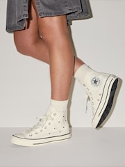 Converse Cream Chuck Taylor Beads High Trainers - Image 1 of 8
