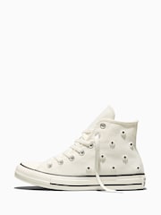 Converse Cream Chuck Taylor Beads High Trainers - Image 3 of 8