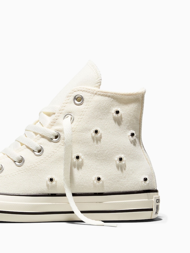 Converse Cream Chuck Taylor Beads High Trainers - Image 8 of 8