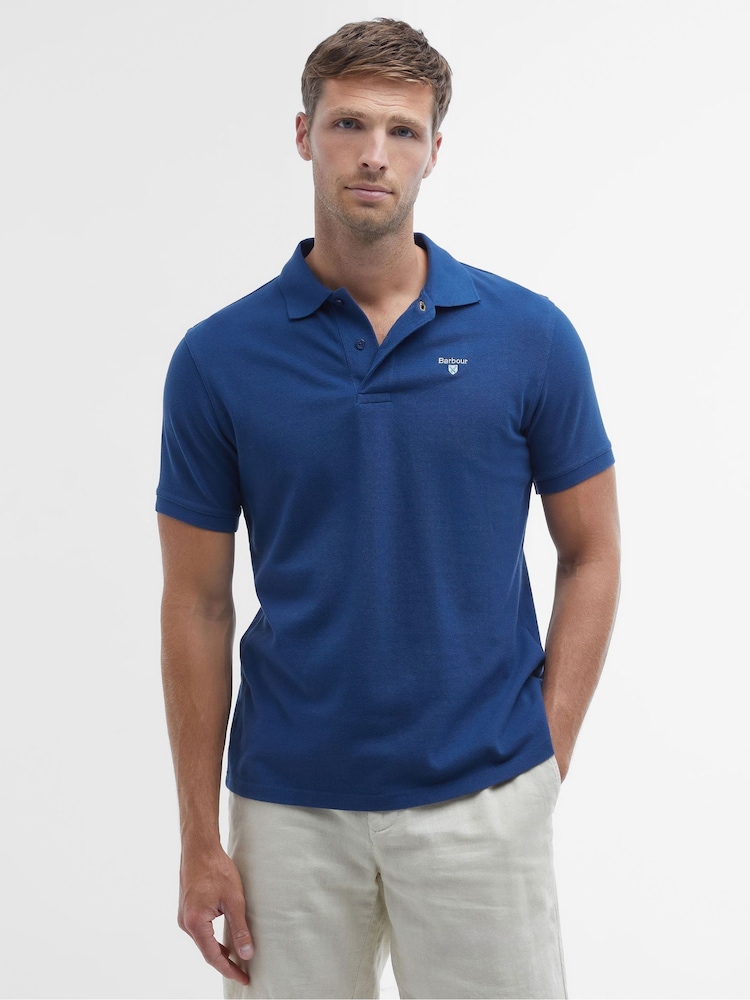 Barbour® Blue Original Sports Tailored Polo Shirt - Image 1 of 5