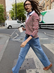 Baukjen Red, Cream & Taupe Stripe Esra Polo Top - Image 3 of 5
