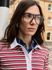 Baukjen Red, Cream & Taupe Stripe Esra Polo Top - Image 4 of 5