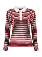 Baukjen Red, Cream & Taupe Stripe Esra Polo Top - Image 5 of 5