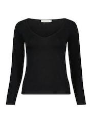 Baukjen  Luzia Deep V-Neck Caviar Black Top - Image 4 of 4