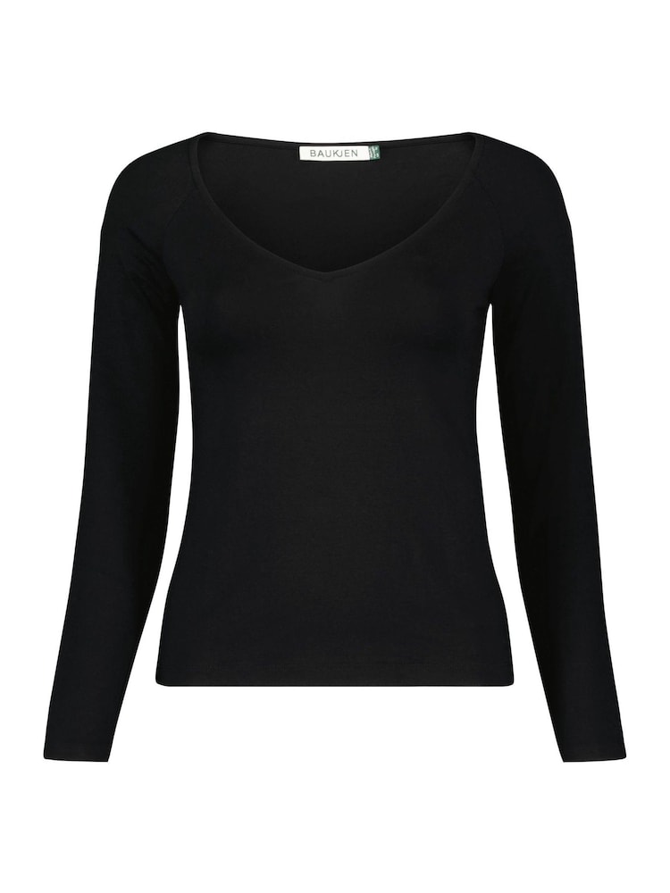 Baukjen  Luzia Deep V-Neck Caviar Black Top - Image 4 of 4