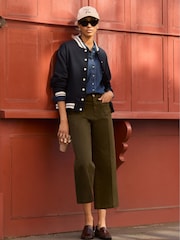 Baukjen Blue Terri Wool Blend Bomber Classic Jacket - Image 1 of 5