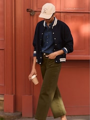 Baukjen Blue Terri Wool Blend Bomber Classic Jacket - Image 3 of 5