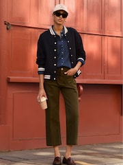 Baukjen Blue Terri Wool Blend Bomber Classic Jacket - Image 4 of 5