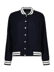 Baukjen Blue Terri Wool Blend Bomber Classic Jacket - Image 5 of 5
