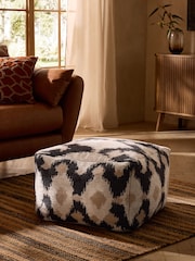 Woven Ikat Sqaure Pouffe - 3суретінің 1 суреті