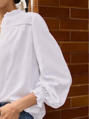 Baukjen Estela Broderie Detail White Blouse - Image 3 of 5