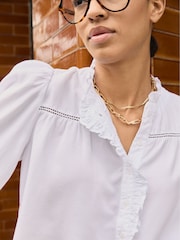 Baukjen Estela Broderie Detail White Blouse - Image 4 of 5