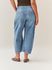 Mid Blue Hourglass Double Pocket Barrel Jeans - Image 4 of 6