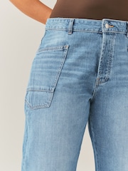 Mid Blue Hourglass Double Pocket Barrel Jeans - Image 5 of 6