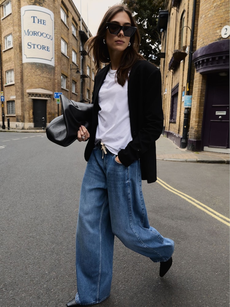Baukjen Blue Leonor Tie Front Wide Leg Jeans - Image 1 of 5