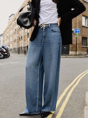 Baukjen Blue Leonor Tie Front Wide Leg Jeans - Image 2 of 5