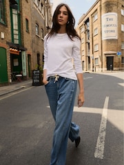 Baukjen Blue Leonor Tie Front Wide Leg Jeans - Image 3 of 5