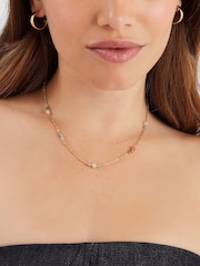 Accessorize 14ct Gold Semi-Precious Bead Station Necklace - Image 2 of 2