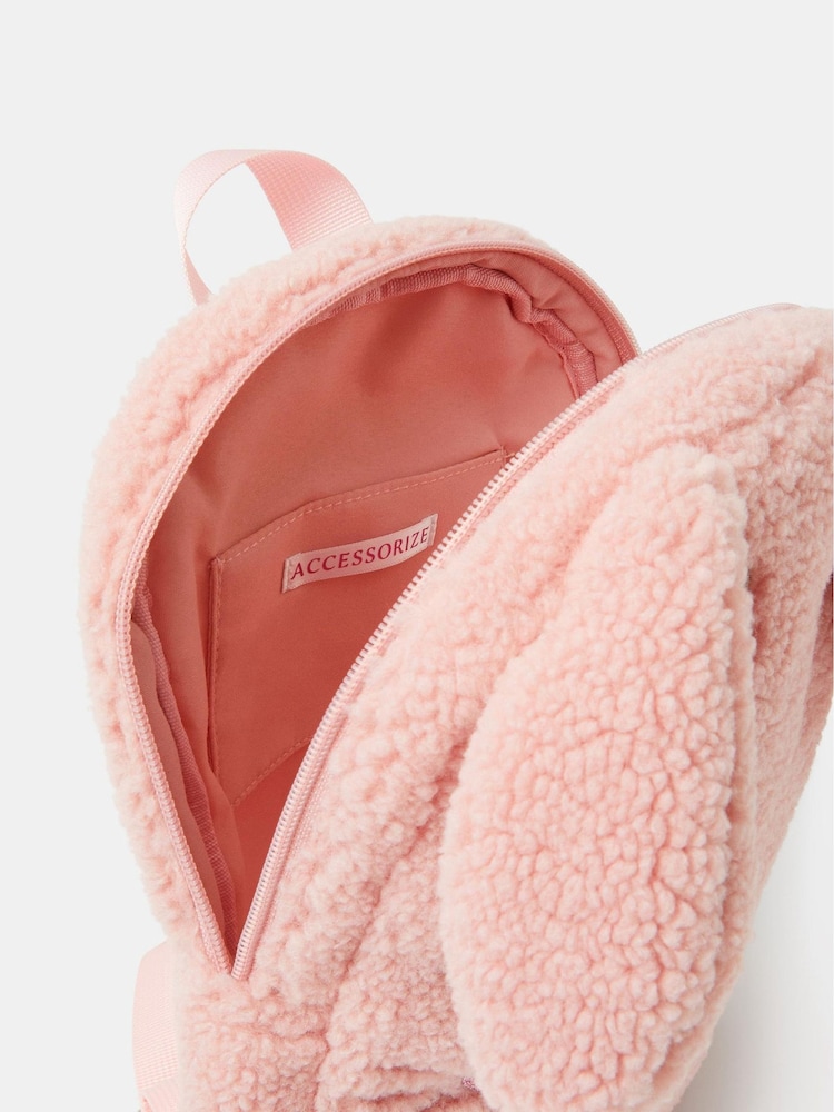 Angels By Accessorize Pink Girls Borg Bunny Backpack - Image 2 of 2