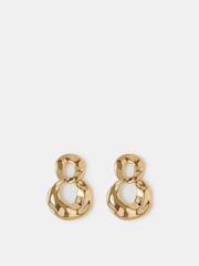 Accessorize 14ct Gold Round Link Drop Earrings - Image 1 of 3