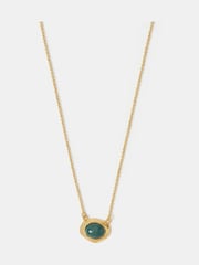 Accessorize 14ct Gold Irregular Aventurine Pendant Necklace - Image 1 of 2