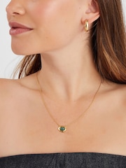 Accessorize 14ct Gold Irregular Aventurine Pendant Necklace - Image 2 of 2