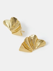 Accessorize 14ct Gold Molten Fan Stud Earrings - Image 1 of 2