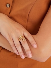 Accessorize 14ct Gold Snake Wrap Ring - Image 3 of 3