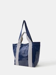 Accessorize Blue Double Strap Patent Shopper Bag - Image 2 of 4