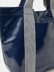 Accessorize Blue Double Strap Patent Shopper Bag - Image 3 of 4