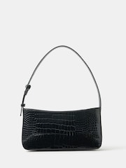 Accessorize Black Faux Croc Shoulder Bag - Image 1 of 5