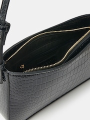 Accessorize Black Faux Croc Shoulder Bag - Image 3 of 5