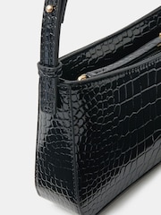 Accessorize Black Faux Croc Shoulder Bag - Image 4 of 5
