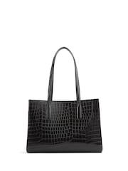 LK Bennett Black Olivia Grained Leather Oloid Tote Bag - Image 1 of 3