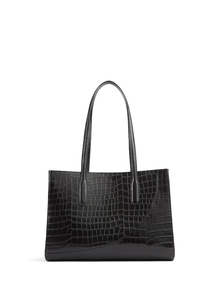 LK Bennett Black Olivia Grained Leather Oloid Tote Bag - Image 2 of 3